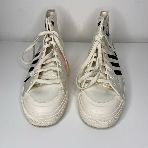 Adidas Nizza Hi RF André Saraiva The World Needs Love Cream Sneakers 11.5 - Picture 2 of 7